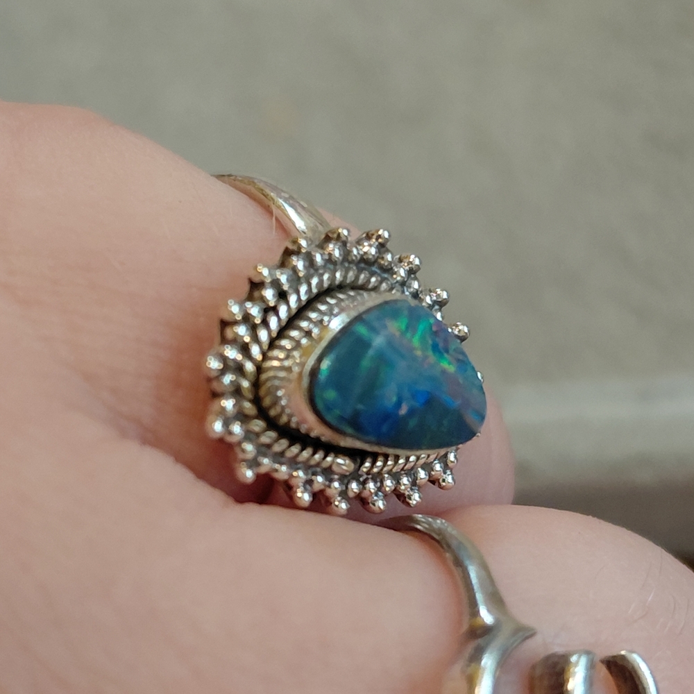 Australian Opal Silver Ring - Picture 10 of 13